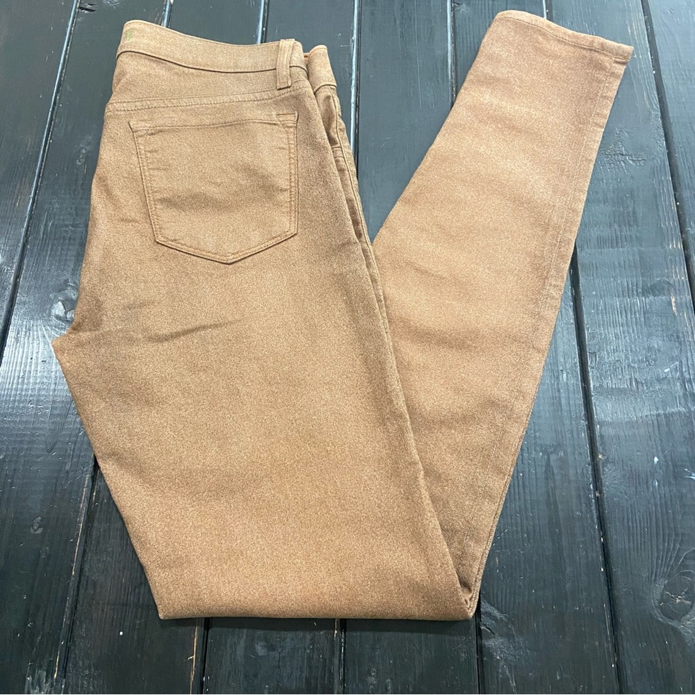 J Brand Coated Waxed Super Skinny Jeans-Brown-Size 27